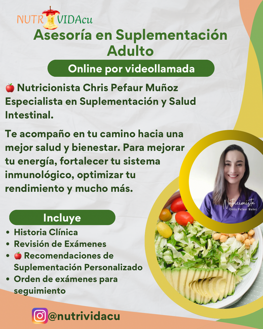 🍏 Asesoría en Suplementación Adulto (online por videollamada)