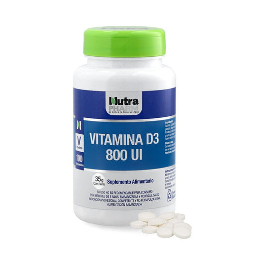 Vitamina D3 - 800 UI.
Nutrapharm (Despacho gratis RM)